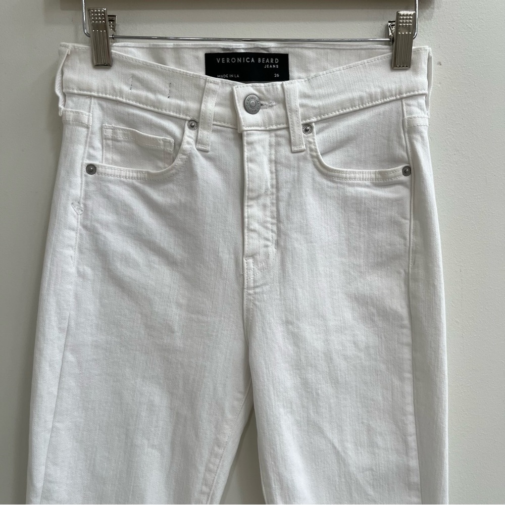 Veronica Beard Carly High Rise Kick Flare White Jeans Size 26/2 - Picture 5 of 13